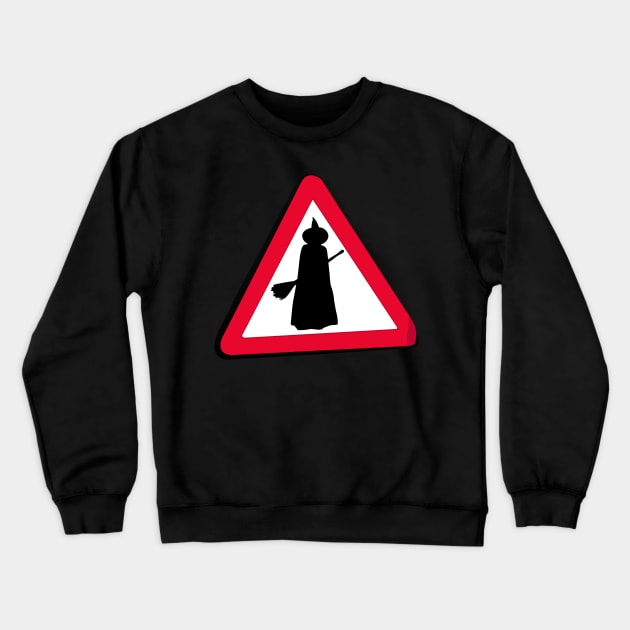 Witch Crossing Crewneck Sweatshirt by Fun Funky Designs